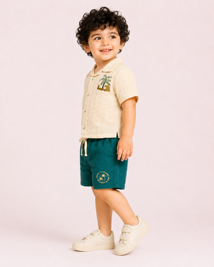Green Comfort Fit Boys Soft Cotton Clothing Set BloomUp
