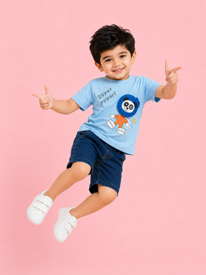 Sky Blue Premium Casual Boys Soft Cotton Clothing Set BloomUp