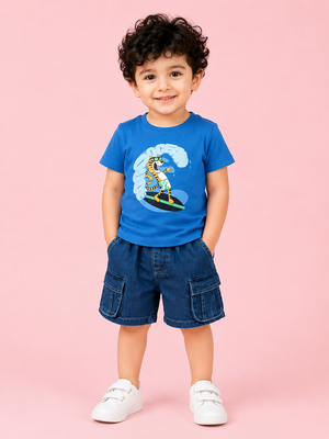 Blue Casual Summer Boys Soft Cotton Clothing Set BloomUp