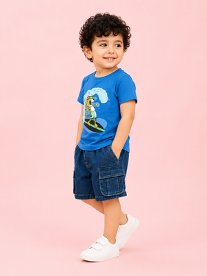 Blue Casual Summer Boys Soft Cotton Clothing Set BloomUp