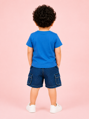 Blue Casual Summer Boys Soft Cotton Clothing Set BloomUp