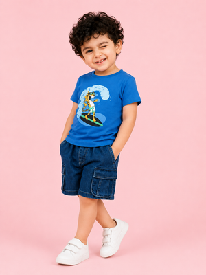 Blue Casual Summer Boys Soft Cotton Clothing Set BloomUp