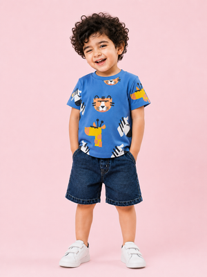 Blue Comfort Fit Boys Soft Cotton Clothing Set BloomUp