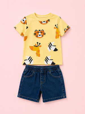 Lemon Casual Summer Boys Soft Cotton Clothing Set BloomUp