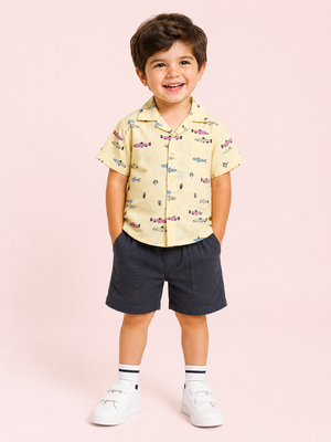 Stylish Lemon Trendy Daily Wear Boys Soft Cotton Clothing Set BloomUp