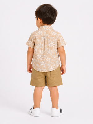 Peach Stylish Playwear Boys Soft Cotton Clothing Set BloomUp