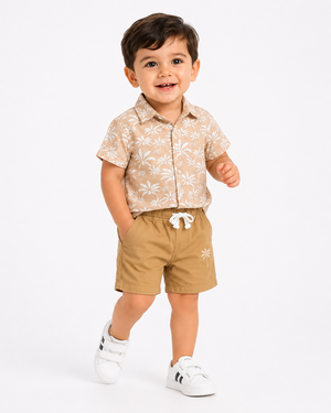 Peach Stylish Playwear Boys Soft Cotton Clothing Set BloomUp