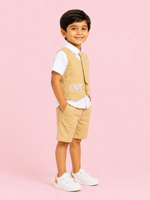 Mustard Stylish Playwear Boys Soft Cotton Clothing Set BloomUp
