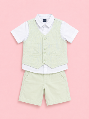 Lime Casual Summer Boys Soft Cotton Clothing Set BloomUp