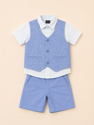 Sky Blue Trendy Daily Wear Soft Cotton Clothing Set BloomUp
