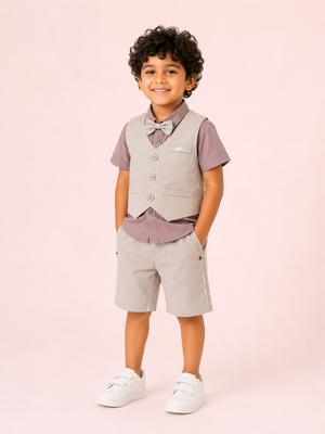 Lilac Premium Casual Boys Soft Cotton Clothing Set BloomUp