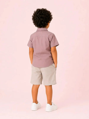 BloomUp Boys 2 Piece Formal T-Shirt with Attached Waistcoat & Shorts Set