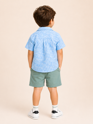 Stylish Blue Comfort Fit Boys Soft Cotton Clothing Set BloomUp