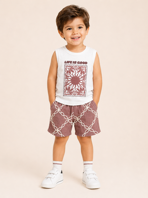 Coral Casual Summer Boys Soft Cotton Clothing Set BloomUp