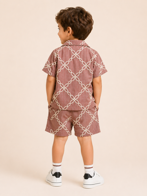 Coral Casual Summer Boys Soft Cotton Clothing Set BloomUp