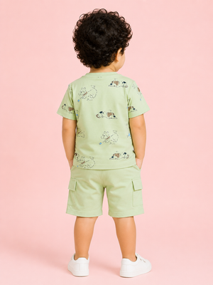 Green Premium Casual Boys Soft Cotton Clothing Set BloomUp