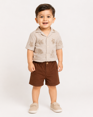 Premium Peach Comfort Fit Boys Soft Cotton Clothing Set BloomUp