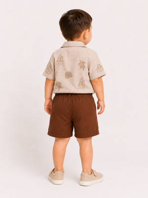 Premium Peach Comfort Fit Boys Soft Cotton Clothing Set BloomUp