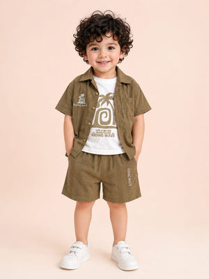Mehandi Trendy Daily Wear Boys Soft Cotton Clothing Set BloomUp
