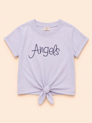 BloomUp Gray “Angels” Knot Tie Top for Girls – Stylish Casual Everyday Wear