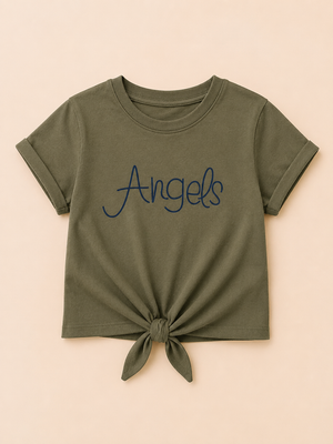 Girls Olive Short Sleeved Shirt Soft Cotton Clothing Set BloomUp