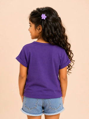 BloomUp Purple “Angels” Knot Tie Top for Girls – Stylish Casual Everyday Wear