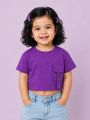 BloomUp Kids Purple Printed Co-ord Top & Pant Set (2–5 Years)