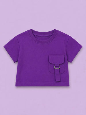 BloomUp Kids Purple Printed Co-ord Top & Pant Set
