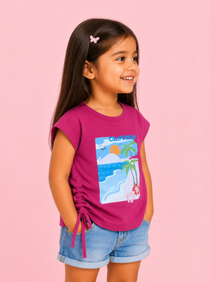 Stylish Girls Pink Short Sleeved Shirt Soft Cotton Clothing Set BloomUp