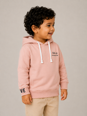 Blush Pink Hooded Sweatshirt for Girls – Soft Cotton Fleece Winter Hoodie BloomUp