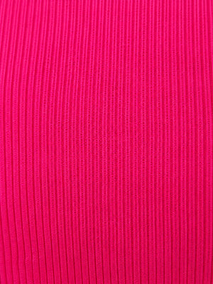 BloomUp Bright Pink Ribbed Knit Leggings for Kids – Soft Stretchable Cotton Casual Wear Bottom