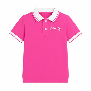 Pink Polo Collar Kids T-Shirt – Soft Cotton Smart Casual Summer Wear for Boys BloomUp