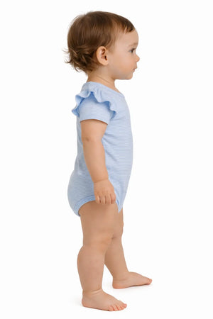 Baby Blue “My Chic Little Sailor” Printed Bodysuit – Soft Cotton Onesie BloomUp