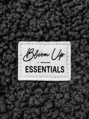 BloomUp Charcoal Grey Sherpa Hooded Jacket for Baby Boys & Girls – Soft Fleece Winter Wear
