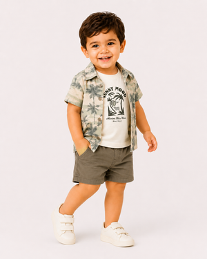 Boys Navy Checkered Pull On Soft Cotton Clothing Set BloomUp