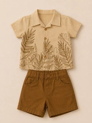 BloomUp Honey Bronze Baby Co-ord Top & Pant Set for Infants (0–24M)
