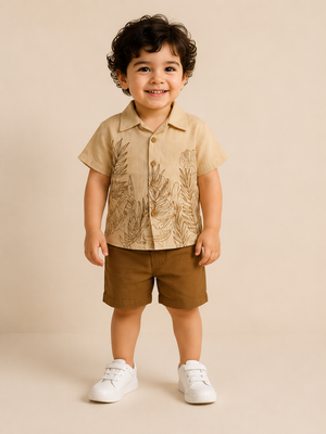 Honey Bronze Baby Co-ord Top & Pant Set for Infants (0–24M) BloomUp