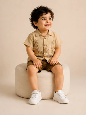 BloomUp Honey Bronze Baby Co-ord Top & Pant Set for Infants (0–24M)