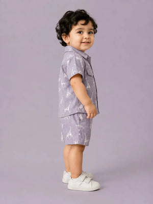 BloomUp Light Purple Baby Co-ord Top & Pant Set for Infants