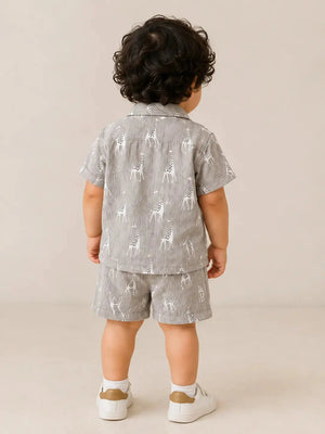 BloomUp Sand Beige Baby Co-ord Top & Pant Set for Infants