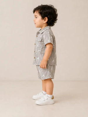 BloomUp Sand Beige Baby Co-ord Top & Pant Set for Infants