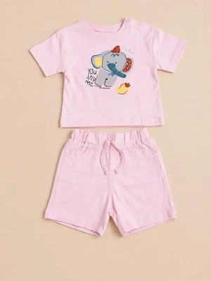 BloomUp Candy Pink Baby Co-ord Top & Pant Set for Infant Girls