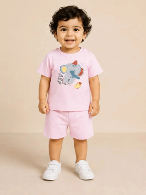 BloomUp Candy Pink Baby Co-ord Top & Pant Set for Infant Girls