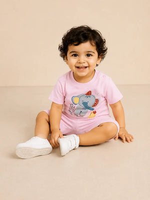 BloomUp Candy Pink Baby Co-ord Top & Pant Set for Infant Girls (0–24M)