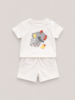 Boys Blue Pull On Shorts Soft Cotton Clothing Set BloomUp