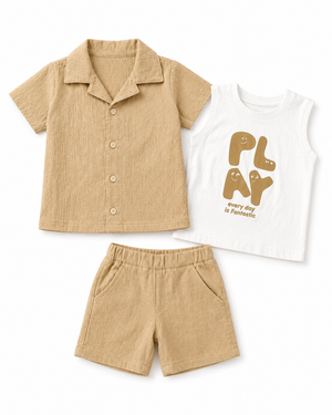 Boys Mint Green Cargo Shorts Soft Cotton Clothing Set BloomUp