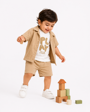 Boys Mint Green Cargo Shorts Soft Cotton Clothing Set BloomUp