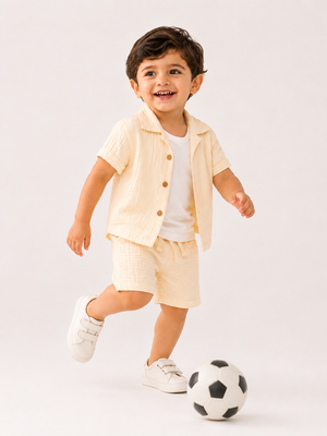 Boys Light Green Pull On Soft Cotton Clothing Set BloomUp