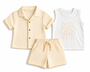 Boys Light Green Pull On Soft Cotton Clothing Set BloomUp
