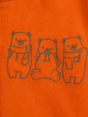 BloomUp Orange Fleece Half-Zip Sweatshirt for Baby Boys – Soft Winter Pullover with Utility Pocket